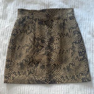 & Other Stories snakeskin leather mini skirt